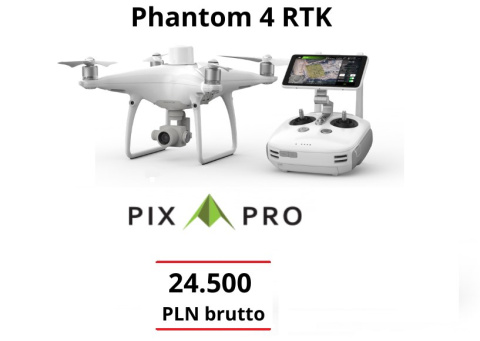 DJI Phantom 4 RTK + Oprogramowanie PixPro na 1 rok DJI Phantom 4 RTK + Oprogramowanie PixPro na 1 rok
