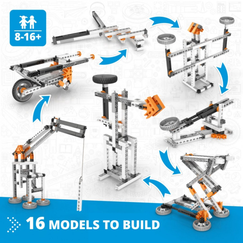 Klocki ENGINO STEM MECHANIKA 16 MODELI: DŹWIGNIE Klocki ENGINO STEM MECHANIKA 16 MODELI: DŹWIGNIE